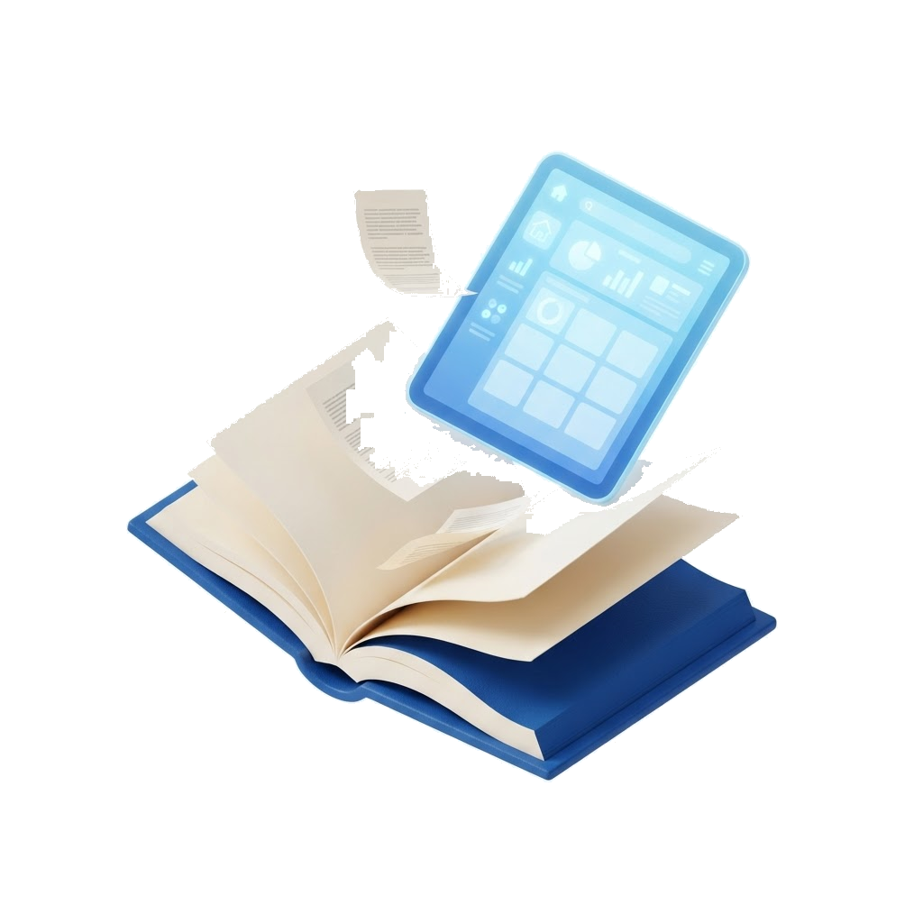 Printed book transforming into an accessible digital edition
