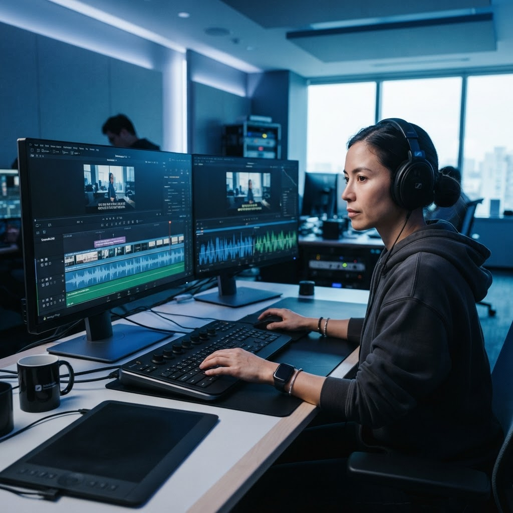 Subtitling and content moderation workflow for media production